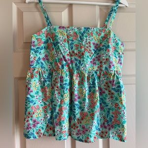 NWT J Crew Cotton Peplum Tank Floral Sz 6